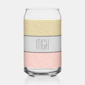 Aangepast monogram nep glitters glitter blikvorm glas (Achterkant)