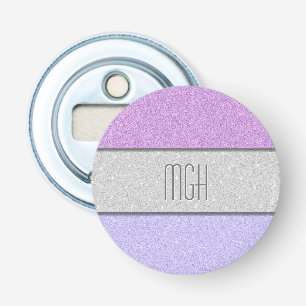 Aangepast monogram nep glitters glitter button flesopener