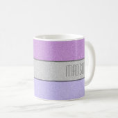Aangepast monogram nep glitters glitter koffiemok (Voorkant rechts)