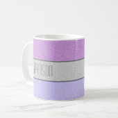 Aangepast monogram nep glitters glitter koffiemok (Voorkant links)