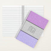 Aangepast monogram nep glitters glitter notitieboek (Binnen)