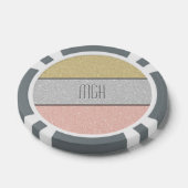 Aangepast monogram nep glitters glitter poker chips (Enkel)