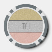 Aangepast monogram nep glitters glitter poker chips (Achterkant)