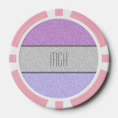 Aangepast monogram nep glitters glitter poker chips (Voorkant)