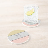 Aangepast monogram nep glitters glitter zandsteen onderzetter (Zijkant)