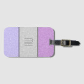Aangepast monogram nepschitter glitter bagagelabel (Voorkant (horizontaal))