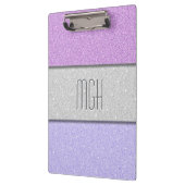 Aangepast monogram nepschittering glans klembord (Links)