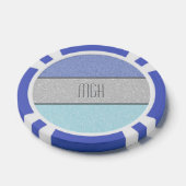 Aangepast monogram nepschittering glans poker chips (Enkel)