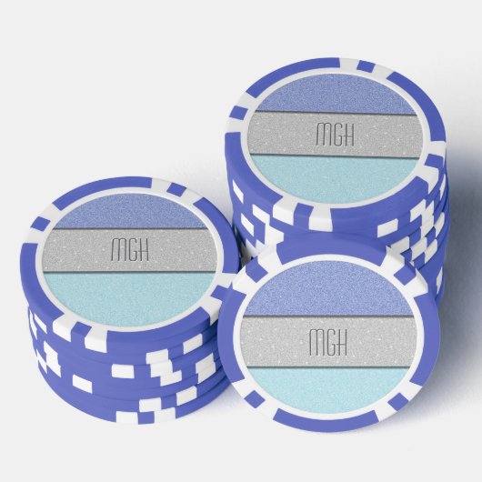 Aangepast monogram nepschittering glans poker chips (Opstapeling)