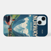 Aangepast Monogram Noorwegen iPhone 15 Case (Achterkant horizontaal)