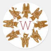 Aangepast monogram ontbijtkoek - Handbedekking Ronde Sticker (Voorkant)