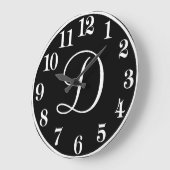 Aangepast monogram ontwerp in zwart-wit grote klok (Hoek)
