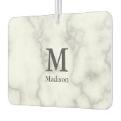 Aangepast Monogram op Faux White Marble Luchtverfrisser (Links)