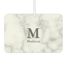 Aangepast Monogram op Faux White Marble