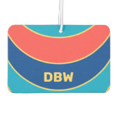 Aangepast monogram op kleurrijke gebogen strepen luchtverfrisser (Achterkant)