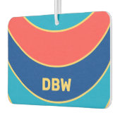 Aangepast monogram op kleurrijke gebogen strepen luchtverfrisser (Links)