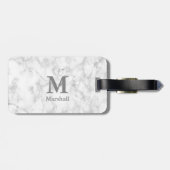 Aangepast monogram op marmer bagagelabel (Achterkant horizontaal)