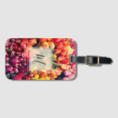 Aangepast monogram op tulpen bagagelabel (Voorkant (horizontaal))