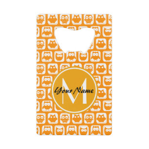 Aangepast monogram Oranje eigenaar Creditkaart Flessenopener