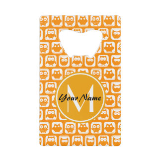 Aangepast monogram Oranje eigenaar Creditkaart Flessenopener