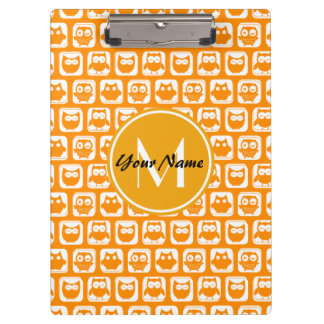 Aangepast monogram Oranje eigenaar Klembord
