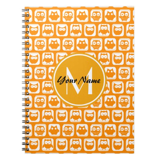 Aangepast monogram Oranje eigenaar Notitieboek (Voorkant)