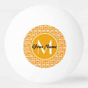 Aangepast monogram Oranje eigenaar Pingpongbal