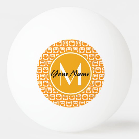 Aangepast monogram Oranje eigenaar Pingpongbal (Voorkant)