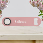 Aangepast monogram - Orchidee Roze met script Bar Speed Flessenopener
