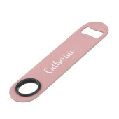 Aangepast monogram - Orchidee Roze met script Bar Speed Flessenopener (Voorkant Gekanteld)