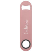 Aangepast monogram - Orchidee Roze met script Bar Speed Flessenopener (Voorkant)