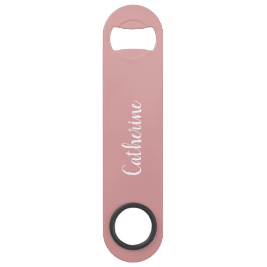 Aangepast monogram - Orchidee Roze met script Bar  Speed Flessenopener (Voorkant)