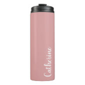 Aangepast monogram, orchidee roze met script monog thermosbeker (Voorkant)