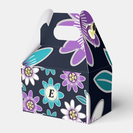 Aangepast monogram Passiebloem Bloemmotief Bedankdoosjes (Voorkant Zijde)