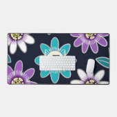 Aangepast Monogram Passiebloem Bloempatroon Bureaumat (Keyboard & Muis)