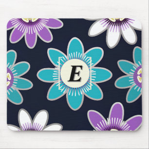 Aangepast Monogram Passiebloem Bloempatroon Muismat