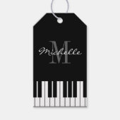 Aangepast monogram piano key muziekinstrument cadeaulabel (Voorkant)