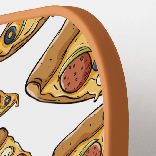 Aangepast monogram Pizza-patroon Pickleball Paddle (Links Detail)