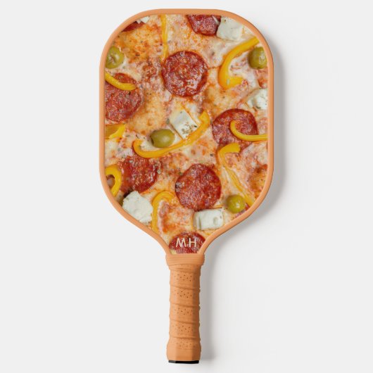 Aangepast monogram PIZZA Pickleball Paddle (Achterkant)