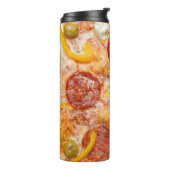 Aangepast monogram PIZZA tumbler Thermosbeker (Gedraaid links)