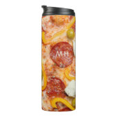 Aangepast monogram PIZZA tumbler Thermosbeker (Geroteerd rechts)