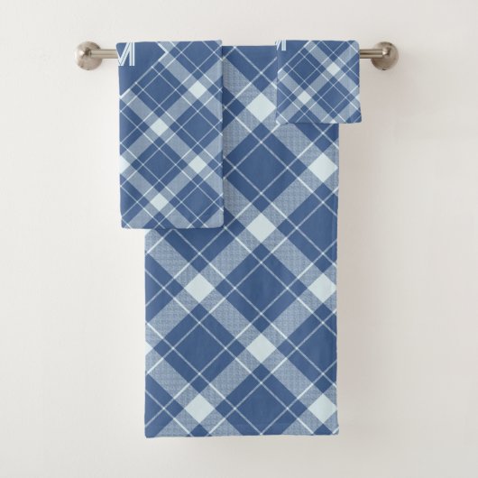 Aangepast monogram plaid / tartan patroon bad handdoek (Insitu)