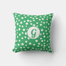 Aangepast Monogram Polka Dot x Groen Accent Kussen