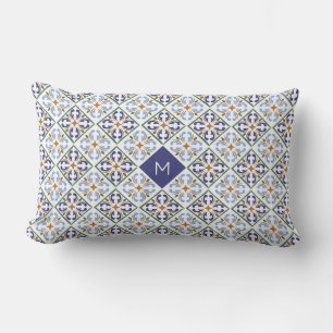 Aangepast Monogram Portugese Tegels Patroon Buitenkussen