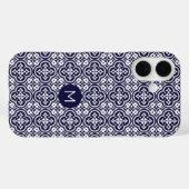 Aangepast Monogram Portugese Tegels Patroon Case-Mate iPhone Case (Achterkant (horizontaal))
