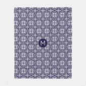 Aangepast Monogram Portugese Tegels Patroon Fleece Deken (Voorkant)