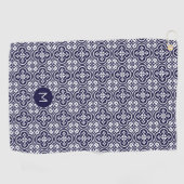 Aangepast Monogram Portugese Tegels Patroon Golfhanddoek (Horizontaal)