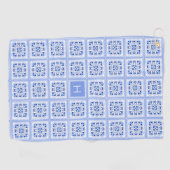 Aangepast Monogram Portugese Tegels Patroon Golfhanddoek (Horizontaal)