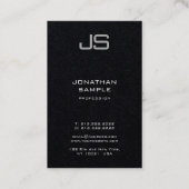 Aangepast Monogram Premium Zwart Sjabloon Verticaa Visitekaartje (Achterkant)