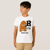 Aangepast monogram R is voor schattig schattig kon T-shirt (Voorkant volledig)